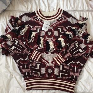 NWT❣️ Zara Fringe Sweater Perfect 4 Gameday!
